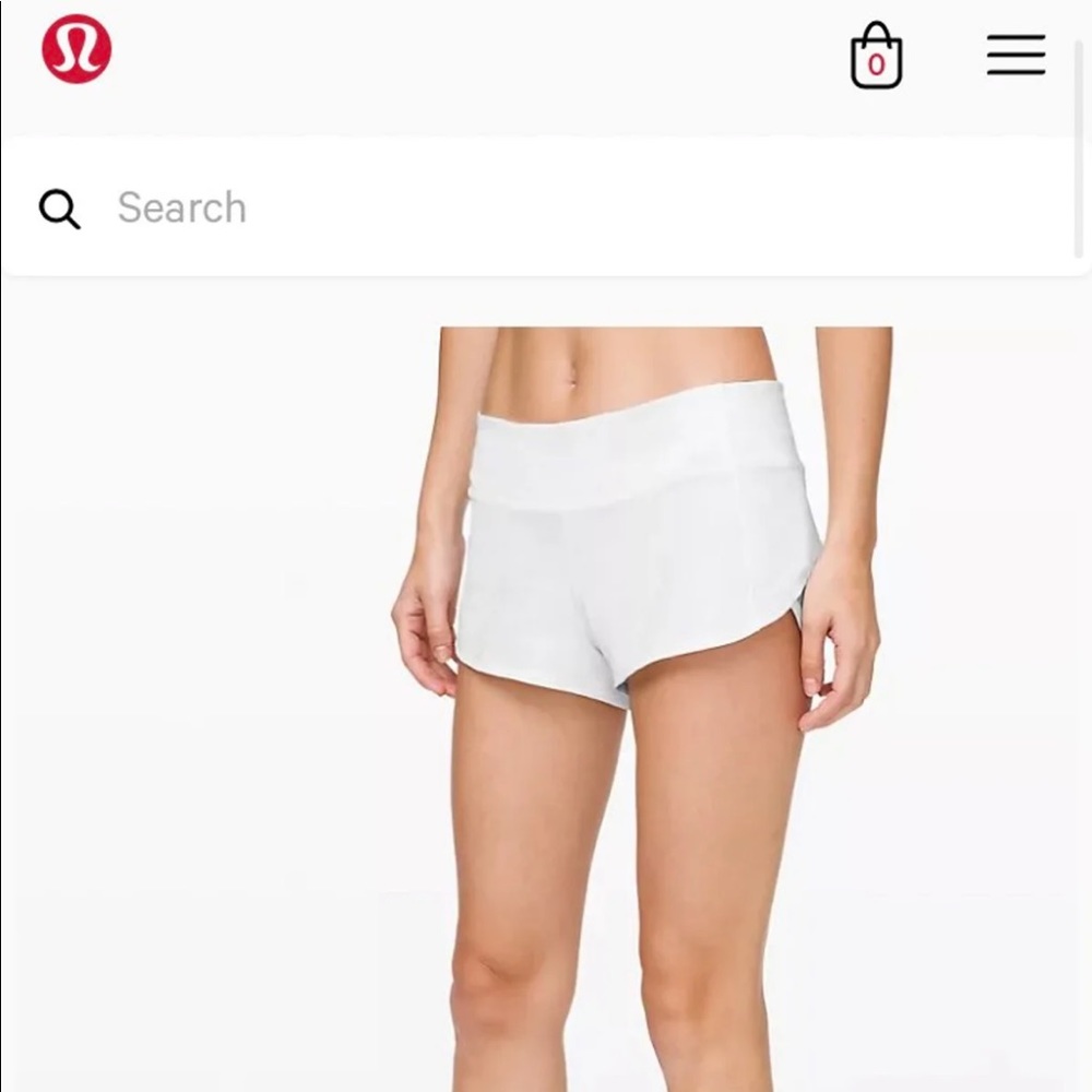 White Lululemon speed up shorts..4